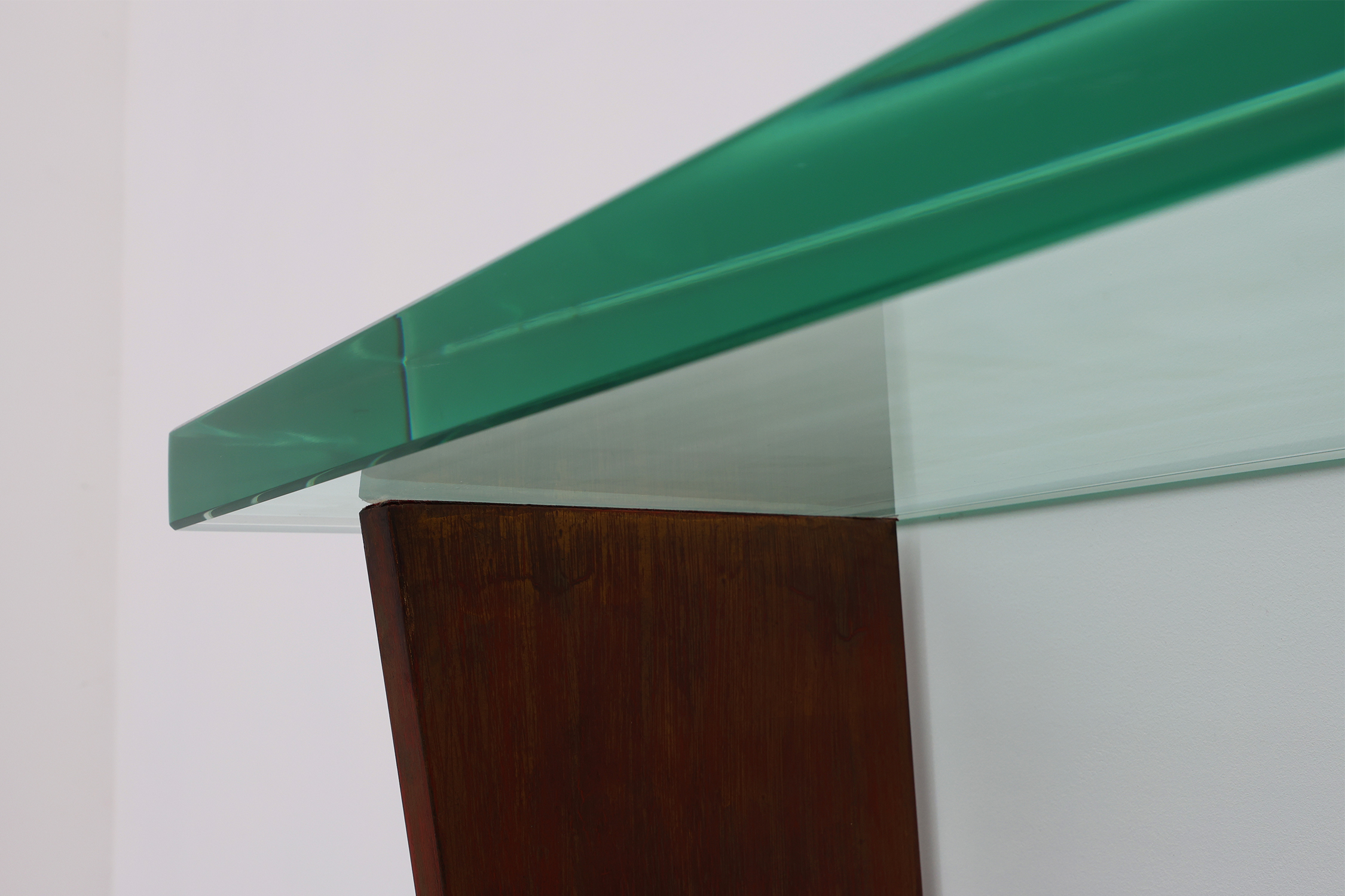 Sculptural French Art Deco Console Table with Glass Top, circa 1925thumbnail
